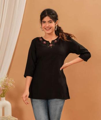 Rayon Fabric Short Kurti for Daily Wear